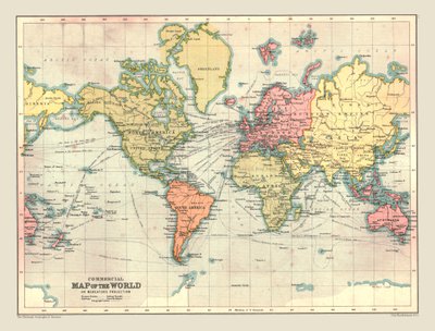 Mappa Commerciale del Mondo, 1902 da Unbekannt