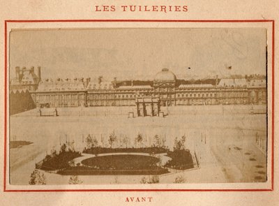 Comune di Parigi (1871): vista del Palais des Tuileries a Parigi prima dell