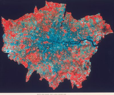 Immagine composita Landsat a falsi colori della Grande Londra da Unbekannt