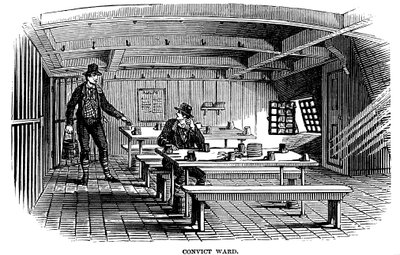 Reparto dei detenuti a bordo della nave prigione Warrior a Woolwich, Londra, 1848 da Unbekannt