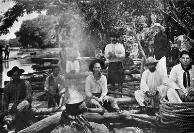 Cucinare su una zattera, Paraguay, 1911 da Unbekannt