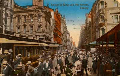 Angolo tra King e Pitt Streets, Sydney, Nuovo Galles del Sud, Australia, c1917 da Unbekannt