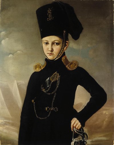 Cosacco del 1° Reggimento Cosacco a Cavallo Conte M.A. Dmitriev-Mamonov, primo quarto del XIX secolo da Unbekannt