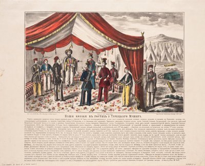 Cosacchi in visita al Mushir turco dopo la Battaglia di Kurekdere, 1855 da Unbekannt