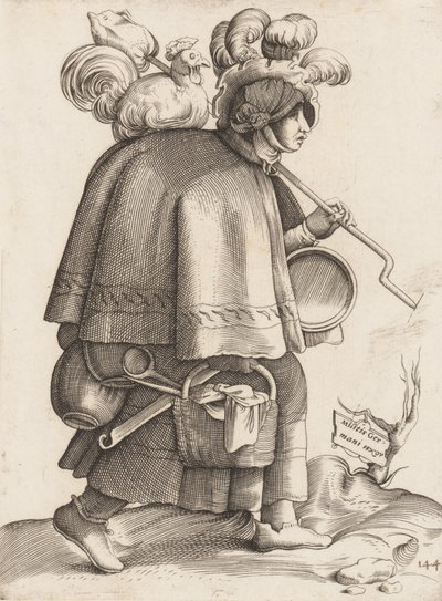 Tavola di costume: moglie di un guerriero dalla Germania, ca. 1558-70 da Unbekannt