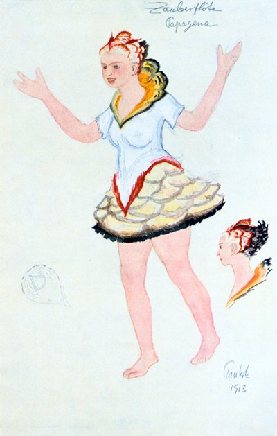Costume design per Papegena, 1913 da Unbekannt