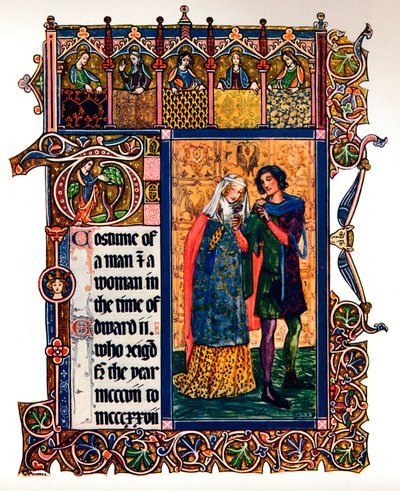 Costume di un uomo e una donna al tempo di Edoardo II da Unbekannt