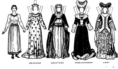 Costumi di uomini e donne indossati nel periodo in cui regnava Enrico V, c1934 da Unbekannt