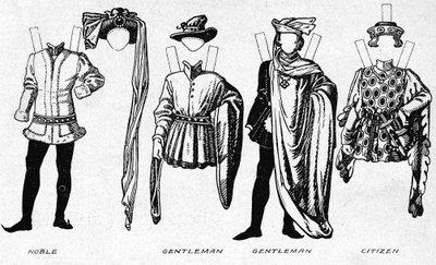 Costumi di uomini e donne nel periodo del regno di Enrico V da Unbekannt