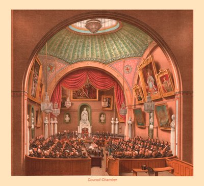 Sala del Consiglio, Guildhall di Londra, 1886 da Unbekannt