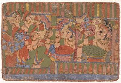 Consiglio degli Eroi...dal Mahabharata, ca. 1800 da Unbekannt