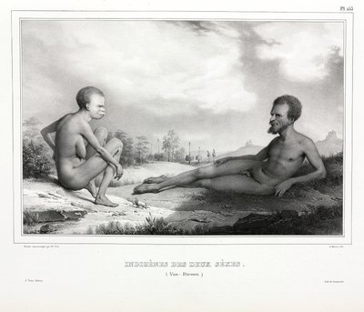 Coppia di aborigeni della Tasmania (Australia) da Unbekannt