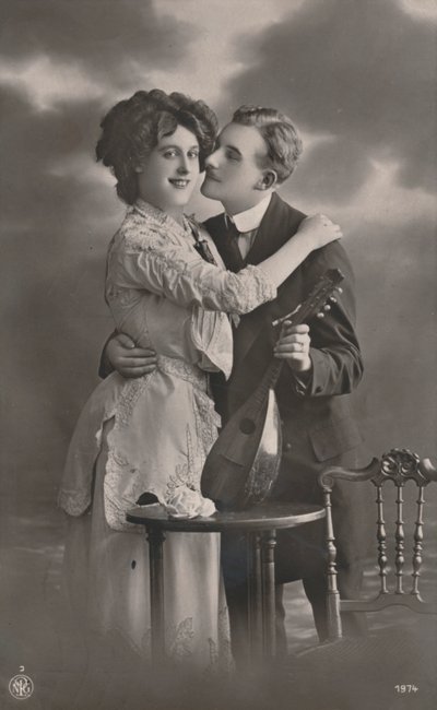 Coppia con mandolino, c1910 da Unbekannt
