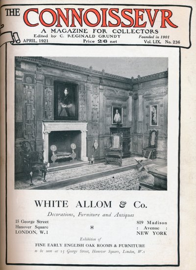 Copertina di The Connoisseur, aprile 1921 da Unbekannt