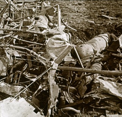 Aereo precipitato, Aisne, Francia, c1914-c1918 da Unbekannt