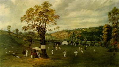 Partita di cricket tra Nottingham e Leicester, c.1829, 1947 da Unbekannt