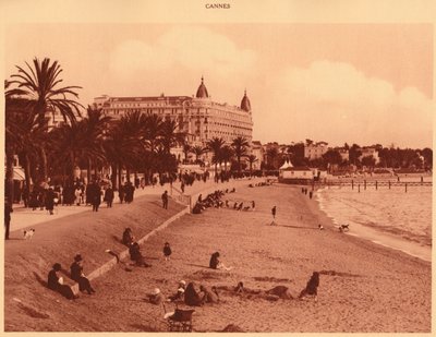 Passeggiata Croisette - Spiaggia e Casinò, Cannes, 1930 da Unbekannt