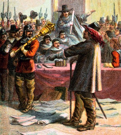 Cromwell scioglie il Parlamento, XVII secolo, c1850 da Unbekannt