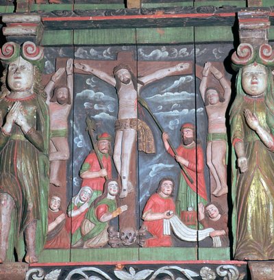 Scena della crocifissione da un altare, XVII secolo da Unbekannt