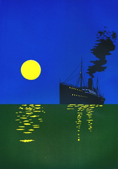 Nave da crociera in mare con sole, 1909 da Unbekannt