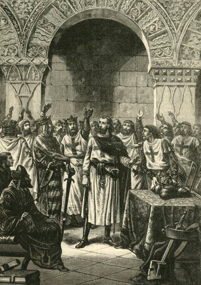 I crociati proclamano Goffredo di Buglione re di Gerusalemme, 1890 da Unbekannt