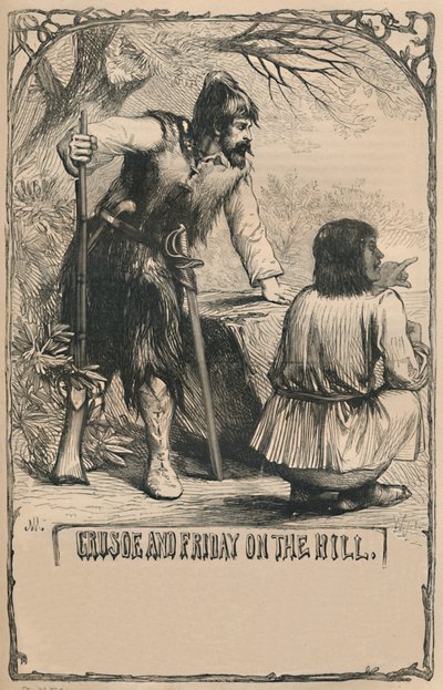 Crusoe e Venerdì sulla collina da Unbekannt