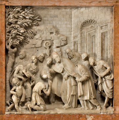 Cripta, Arca dei Santi Marcellino e Pietro Esorcista, Lorenzo Trotti, La conversione del carceriere Artemio, Cattedrale di Santa Maria Assunta, Cattedrale, Cremona, Lombardia, Italia (foto) da Unbekannt