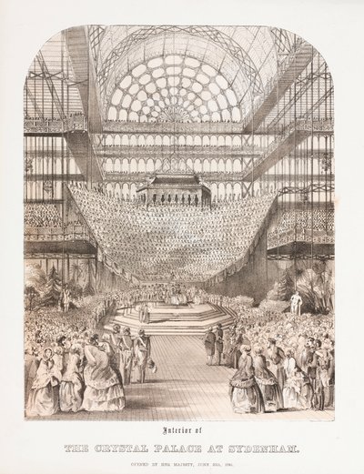 Palazzo di Cristallo, Post-Grande Esposizione Interno del Palazzo di Cristallo a Sydenham da Unbekannt