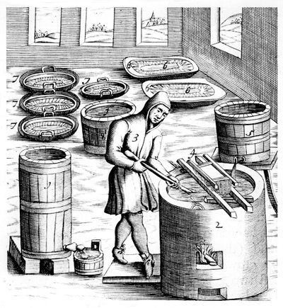 Cristallizzazione del salnitro, nitrato di potassio, o KN03, 1683 da Unbekannt