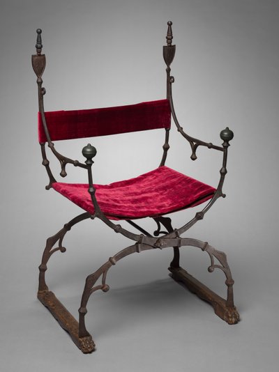 Sedia pieghevole curule, c. 1450-1500 da Unbekannt