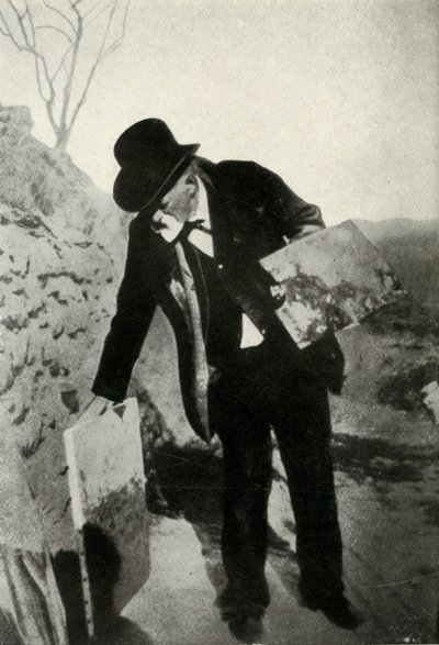 Cézanne con dipinto e tavolozza, c1900, 1947 da Unbekannt