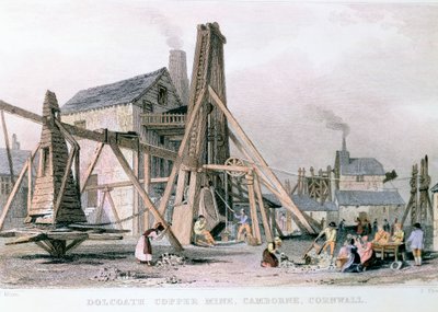 Miniera di rame Dalcoath, Camborne, Cornovaglia, c1830 da Unbekannt