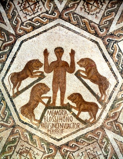 Daniele nella fossa dei leoni, mosaico romano, V secolo da Unbekannt
