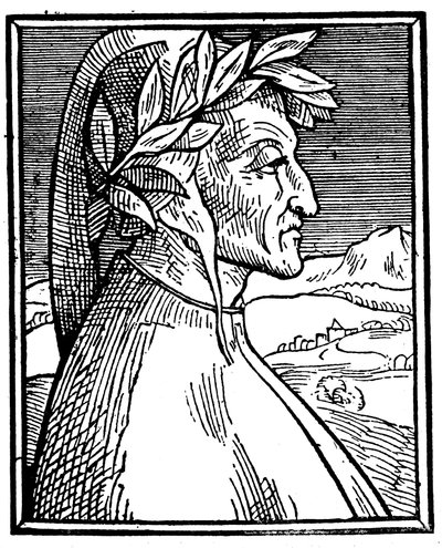Dante Alighieri 1265-1321, poeta italiano, 1521 da Unbekannt
