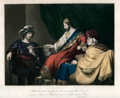 Davide scrisse una lettera a Joab e la inviò per mano di Uria, c1850 da Unbekannt