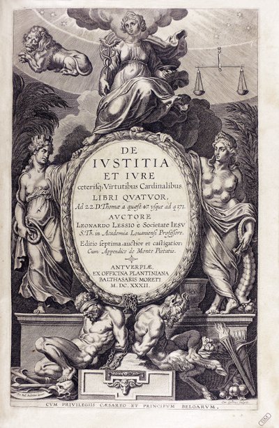 De iustitia et iure di Leonardus Lessius, 1632 da Unbekannt