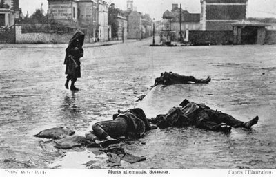 Soldati tedeschi morti, Soissons, Francia, 1914 da Unbekannt