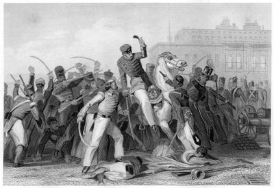 Morte del Colonnello Finnis a Meerut, 1857, c1860 da Unbekannt
