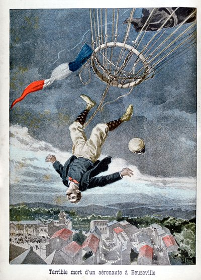 Morte di un aeronauta sopra Beuzeville, Francia, 1899 da Unbekannt