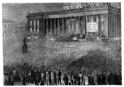 Dichiarazione del risultato del voto durante le elezioni generali, Leeds, West Yorkshire, 1880 da Unbekannt