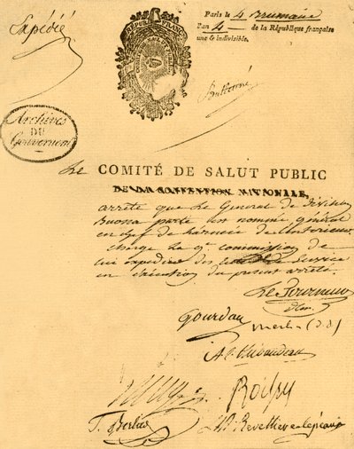 Decreto del Comitato di Salute Pubblica, 26 ottobre 1795, 1921 da Unbekannt
