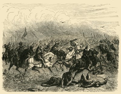 Sconfitta di Abdalrahman a Poitiers, 732 d.C., 1890 da Unbekannt