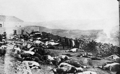 Difesa della cittadella di Rachaya, ribellione drusa, Jabal el Druze, Siria, 1925 da Unbekannt