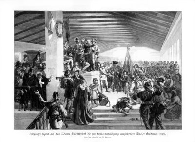 Dimostrazioni degli studenti a Vienna 1848, 1900 da Unbekannt