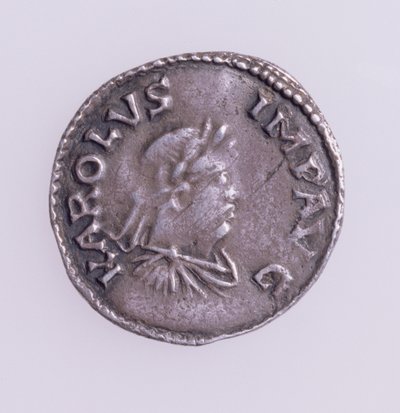Denaro di Carlo Magno, fronte con ritratto di Carlo Magno, zecca di Quentovic, 768-814 da Unbekannt
