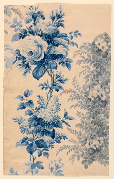 Progetto per tessuto o carta da parati fiorita, 1880-90 da Unbekannt