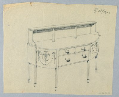 Design per credenza con ornamento neoclassico, ottobre 1900 da Unbekannt