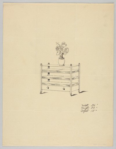 Design per tavolo a tre livelli con vaso e fiori, 1900-05 da Unbekannt