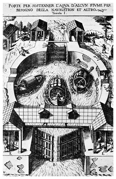 Progetto per chiuse a cerniera di Leonardo da Vinci, XV secolo 1956 da Unbekannt
