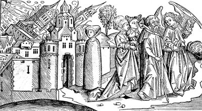 Distruzione di Sodoma e Gomorra per terremoto, 1493 da Unbekannt